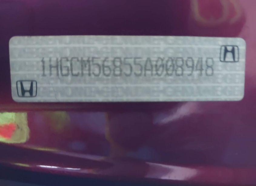 Photo 9 of 2005 Honda Accord 2.4 EX (VIN 1HGCM56855A008948)