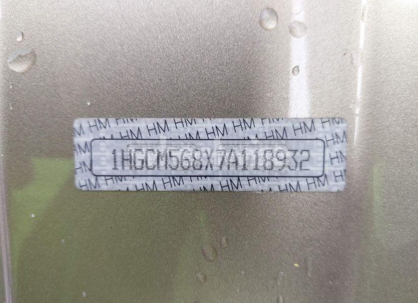 Photo 9 of 2007 Honda Accord 2.4 EX (VIN 1HGCM568X7A118932)