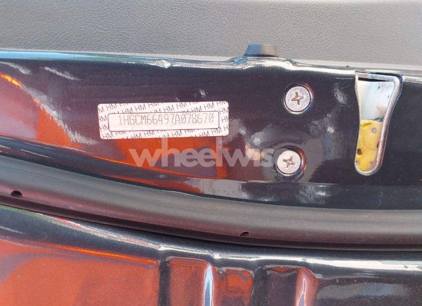 Photo 9 of 2007 Honda Accord 3.0 SE (VIN 1HGCM66497A078670)