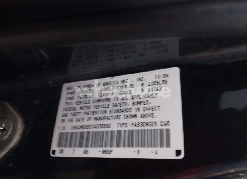 Photo 9 of 2007 Honda Accord 3.0 EX (VIN 1HGCM66507A036560)
