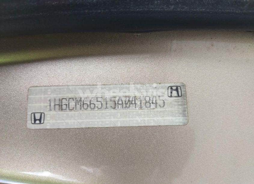 Photo 9 of 2005 Honda Accord 3.0 EX (VIN 1HGCM66515A041845)