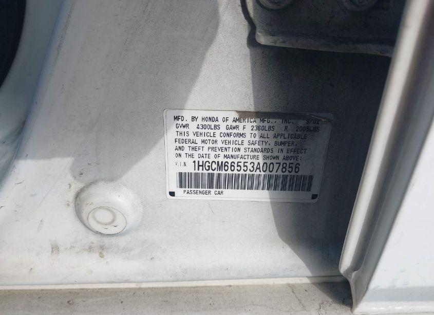 Photo 9 of 2003 Honda Accord 3.0 EX (VIN 1HGCM66553A007856)