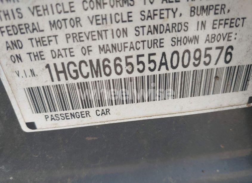 Photo 9 of 2005 Honda Accord 3.0 EX (VIN 1HGCM66555A009576)