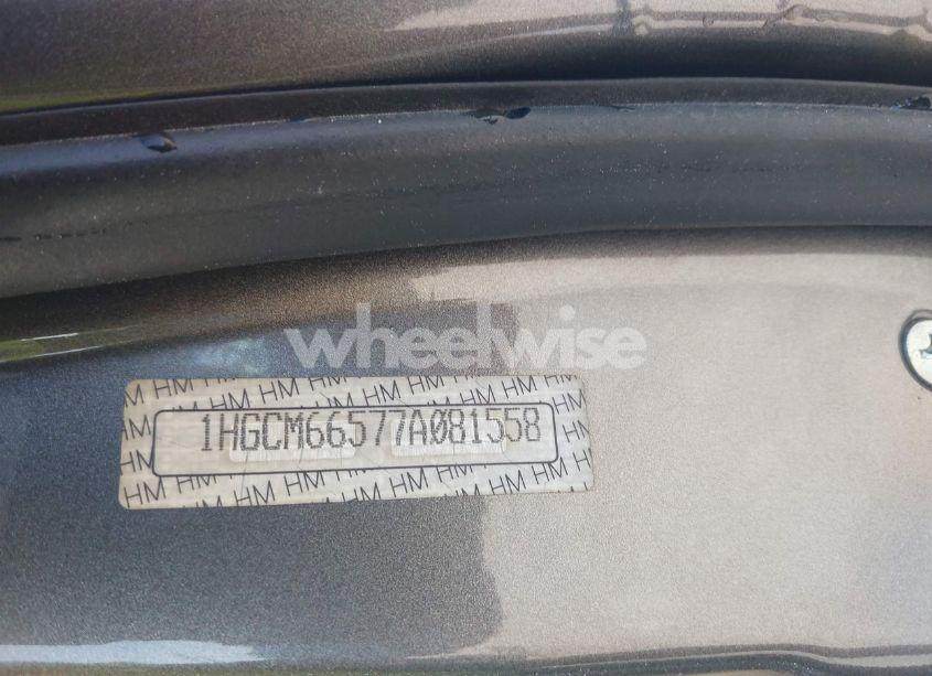 Photo 9 of 2007 Honda Accord 3.0 EX (VIN 1HGCM66577A081558)