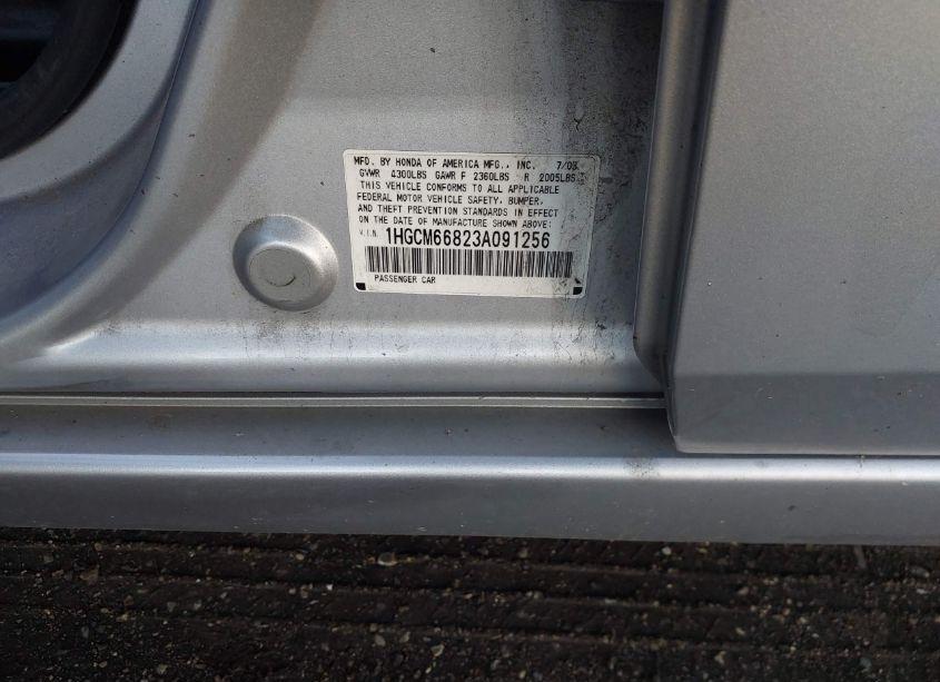 Photo 9 of 2003 Honda Accord 3.0 EX (VIN 1HGCM66823A091256)