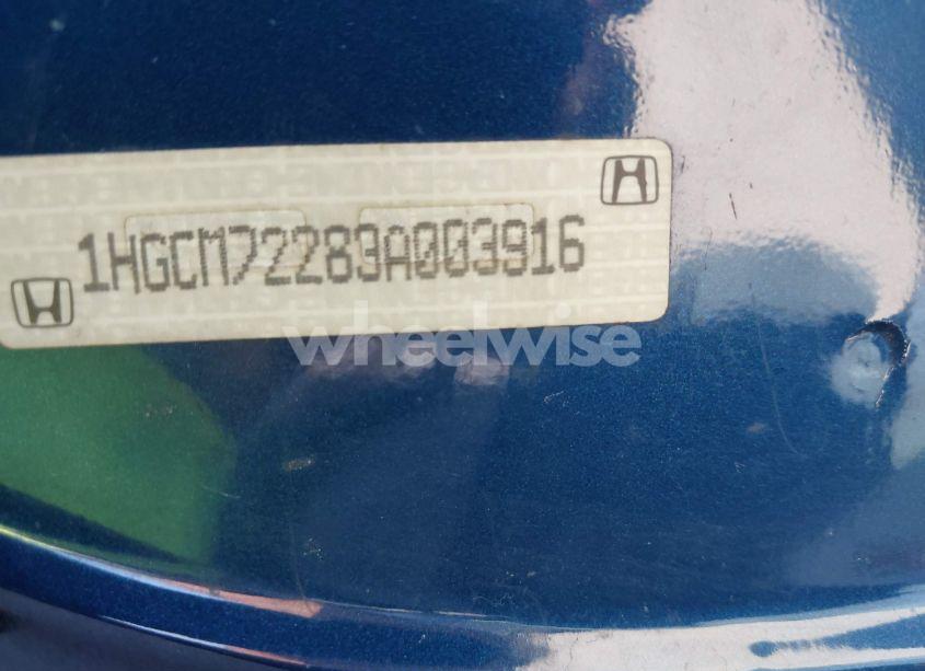 Photo 9 of 2003 Honda Accord 2.4 LX (VIN 1HGCM72283A003916)