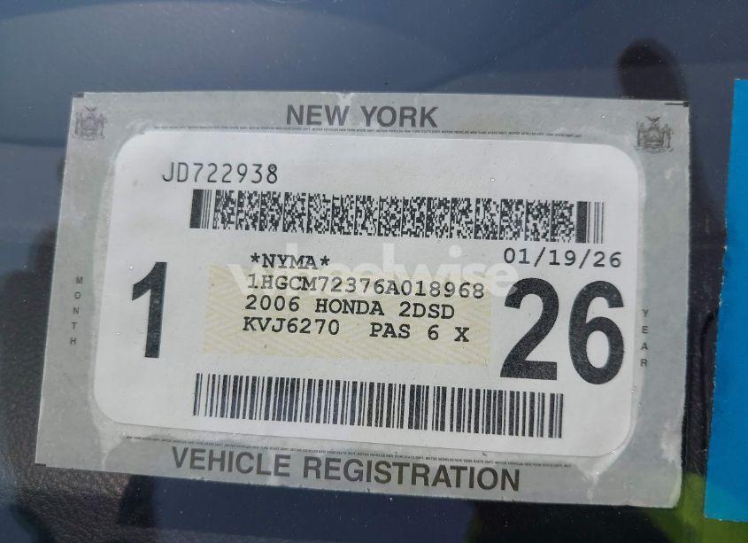 Photo 13 of 2006 Honda Accord 2.4 LX (VIN 1HGCM72376A018968)