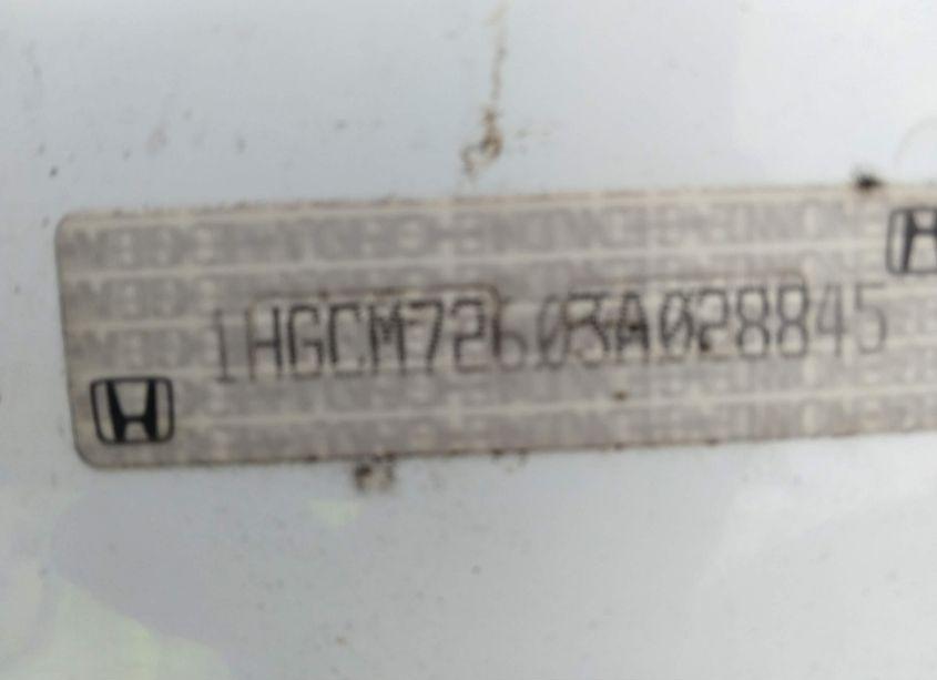 Photo 9 of 2003 Honda Accord 2.4 EX (VIN 1HGCM72603A028845)