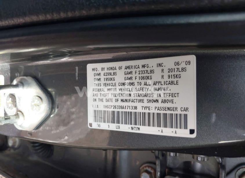 Photo 8 of 2009 Honda Accord 2.4 LX (VIN 1HGCP26339A171338)