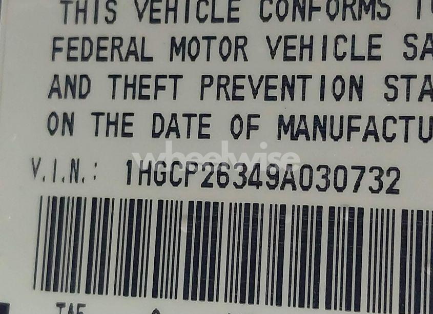 Photo 9 of 2009 Honda Accord 2.4 LX (VIN 1HGCP26349A030732)