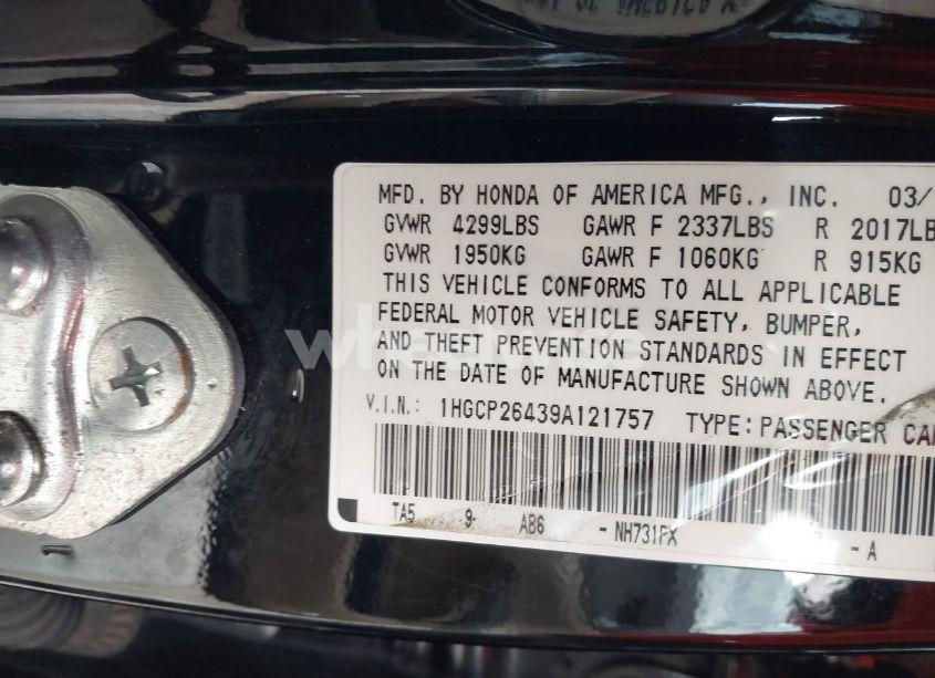 Photo 9 of 2009 Honda Accord 2.4 LX-P (VIN 1HGCP26439A121757)