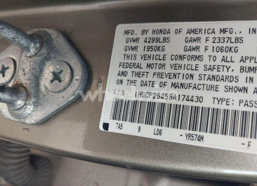 Photo 9 of 2009 Honda Accord 2.4 LX-P (VIN 1HGCP26459A174430)