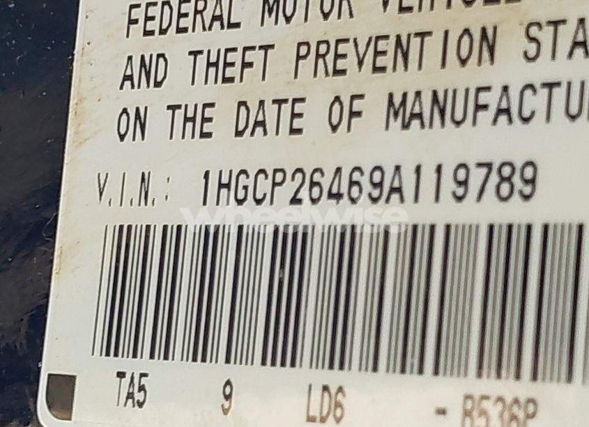 Photo 9 of 2009 Honda Accord 2.4 LX-P (VIN 1HGCP26469A119789)