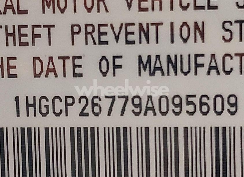 Photo 9 of 2009 Honda Accord 2.4 EX (VIN 1HGCP26779A095609)