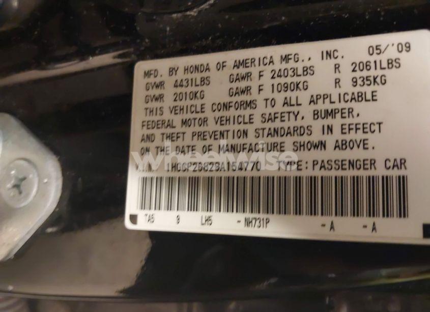 Photo 9 of 2009 Honda Accord 2.4 EX-L (VIN 1HGCP26829A154770)
