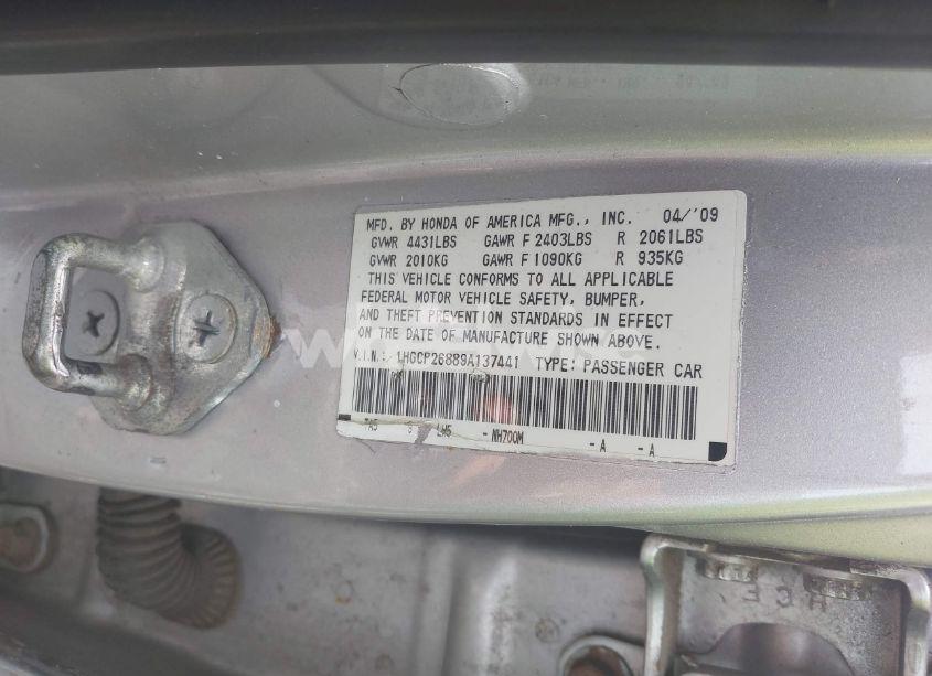 Photo 9 of 2009 Honda Accord 2.4 EX-L (VIN 1HGCP26889A137441)