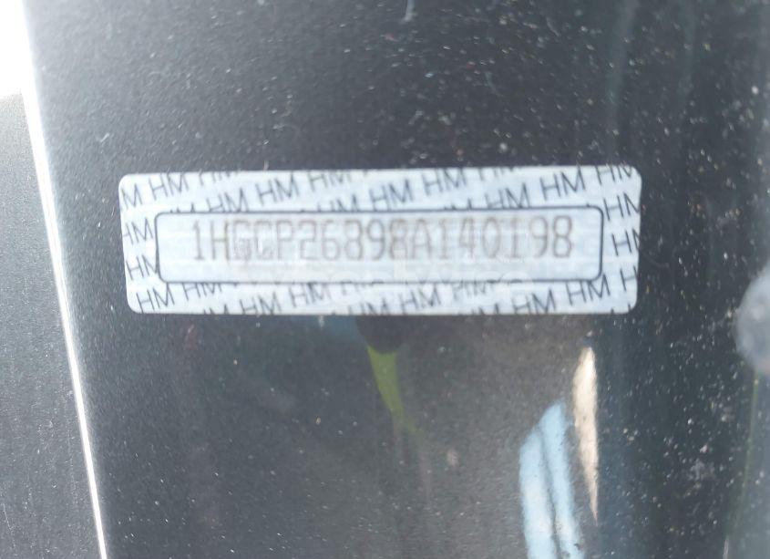 Photo 9 of 2008 Honda Accord 2.4 EX-L (VIN 1HGCP26898A140198)