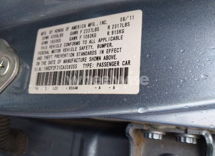 Photo 9 of 2012 Honda Accord 2.4 LX (VIN 1HGCP2F31CA006055)
