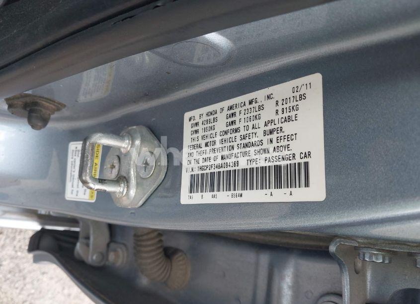 Photo 9 of 2011 Honda Accord 2.4 LX (VIN 1HGCP2F34BA094369)