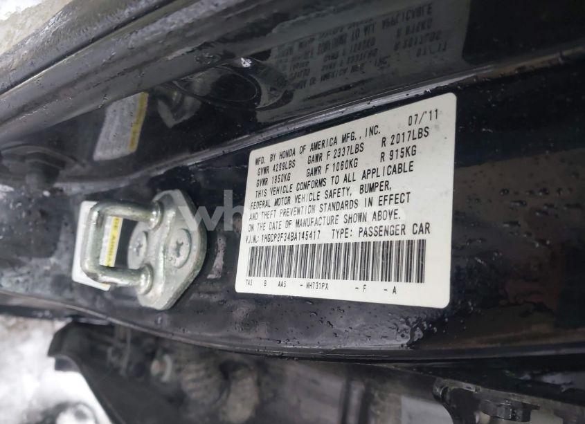 Photo 9 of 2011 Honda Accord 2.4 LX (VIN 1HGCP2F34BA145417)