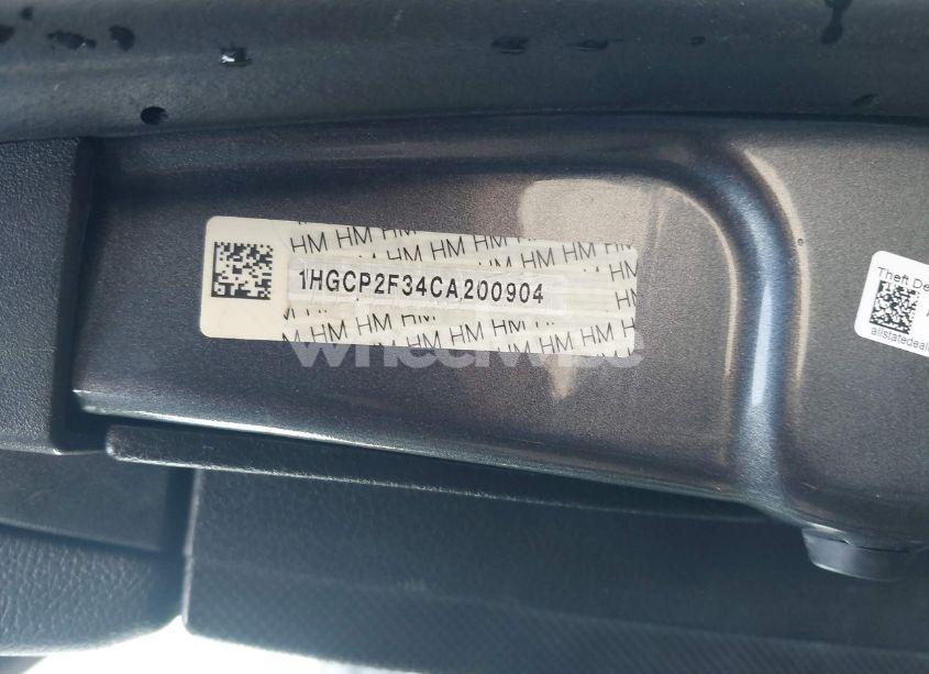 Photo 9 of 2012 Honda Accord 2.4 LX (VIN 1HGCP2F34CA200904)