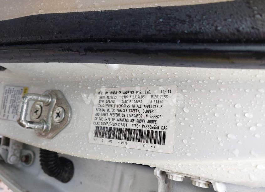 Photo 9 of 2012 Honda Accord 2.4 LX-P (VIN 1HGCP2F40CA037404)