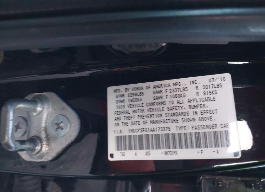 Photo 9 of 2010 Honda Accord 2.4 LX-P (VIN 1HGCP2F41AA173375)