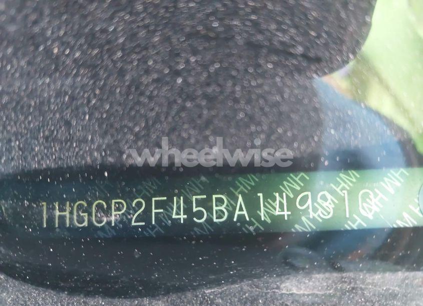 Photo 9 of 2011 Honda Accord 2.4 LX-P (VIN 1HGCP2F45BA149310)