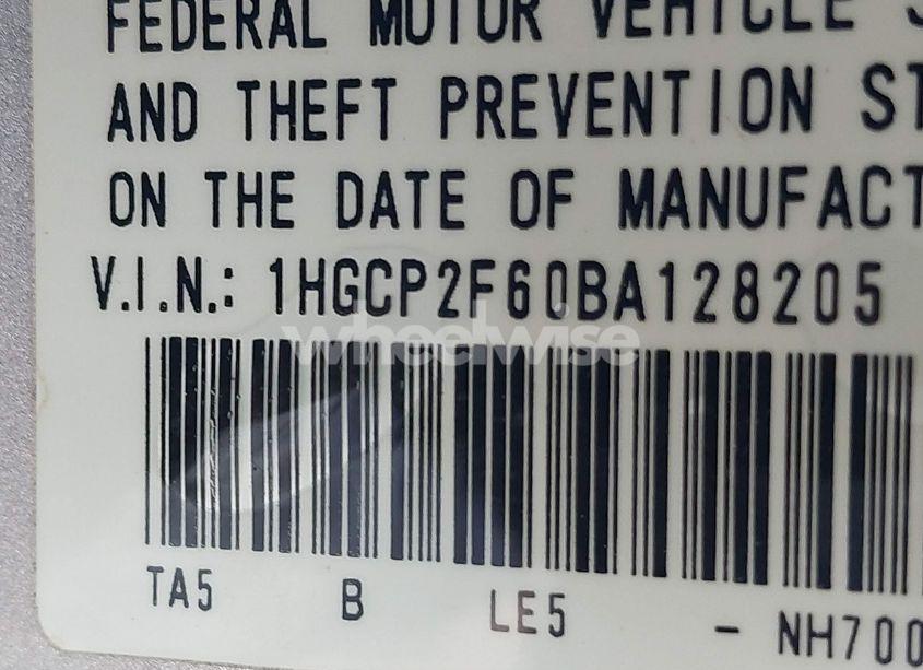 Photo 9 of 2011 Honda Accord 2.4 SE (VIN 1HGCP2F60BA128205)