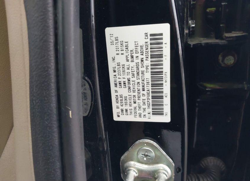 Photo 9 of 2012 Honda Accord 2.4 SE (VIN 1HGCP2F68CA173877)