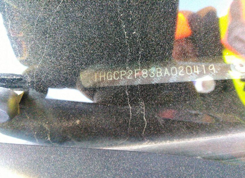 Photo 9 of 2011 Honda Accord 2.4 EX-L (VIN 1HGCP2F83BA020419)