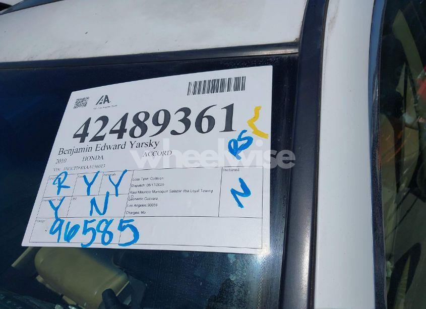 Photo 13 of 2010 Honda Accord 2.4 EX-L (VIN 1HGCP2F8XAA156013)