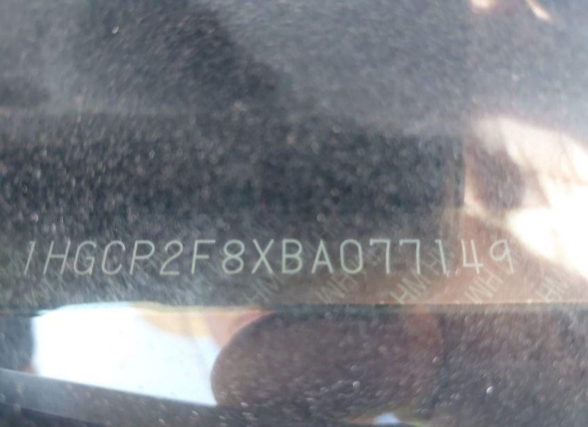 Photo 8 of 2011 Honda Accord 2.4 EX-L (VIN 1HGCP2F8XBA077149)