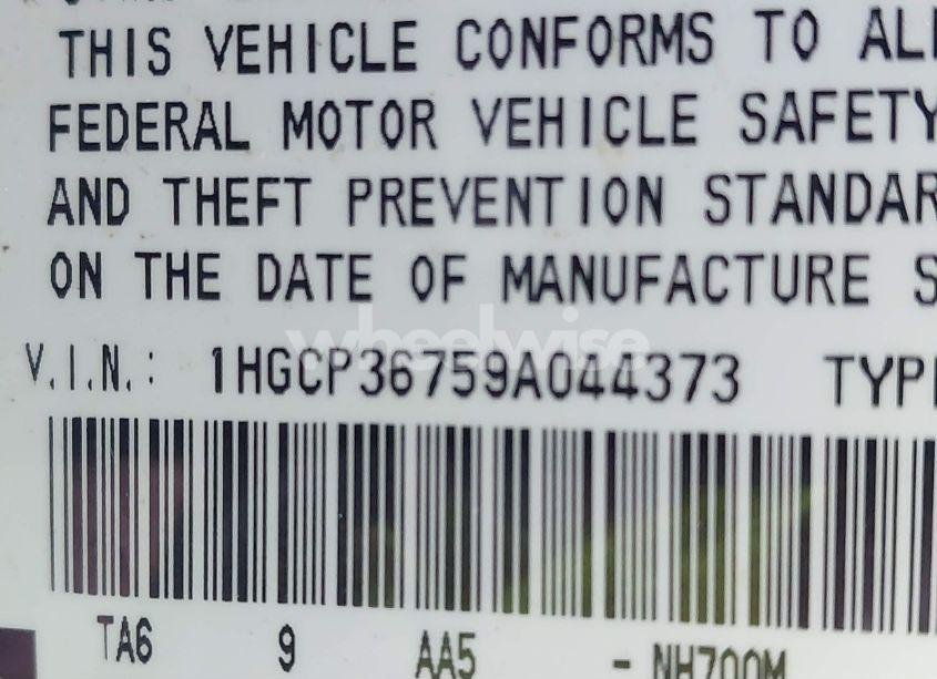 Photo 9 of 2009 Honda Accord 3.5 EX (VIN 1HGCP36759A044373)