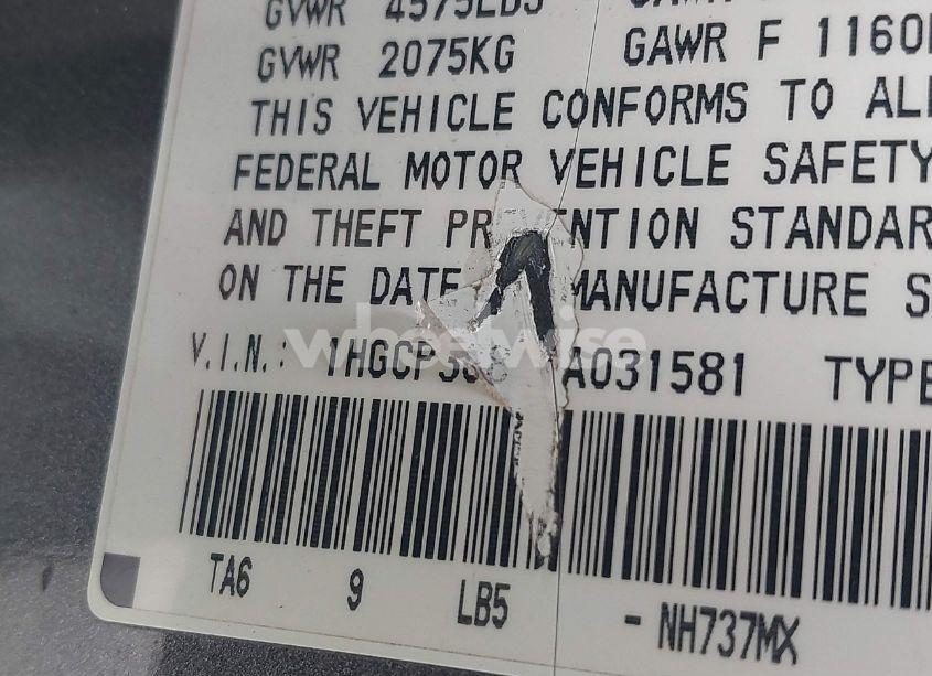 Photo 9 of 2009 Honda Accord 3.5 EX-L (VIN 1HGCP36819A031581)