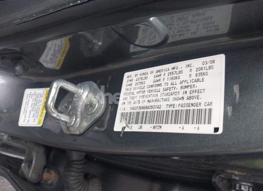Photo 9 of 2008 Honda Accord 3.5 EX-L (VIN 1HGCP36868A050142)
