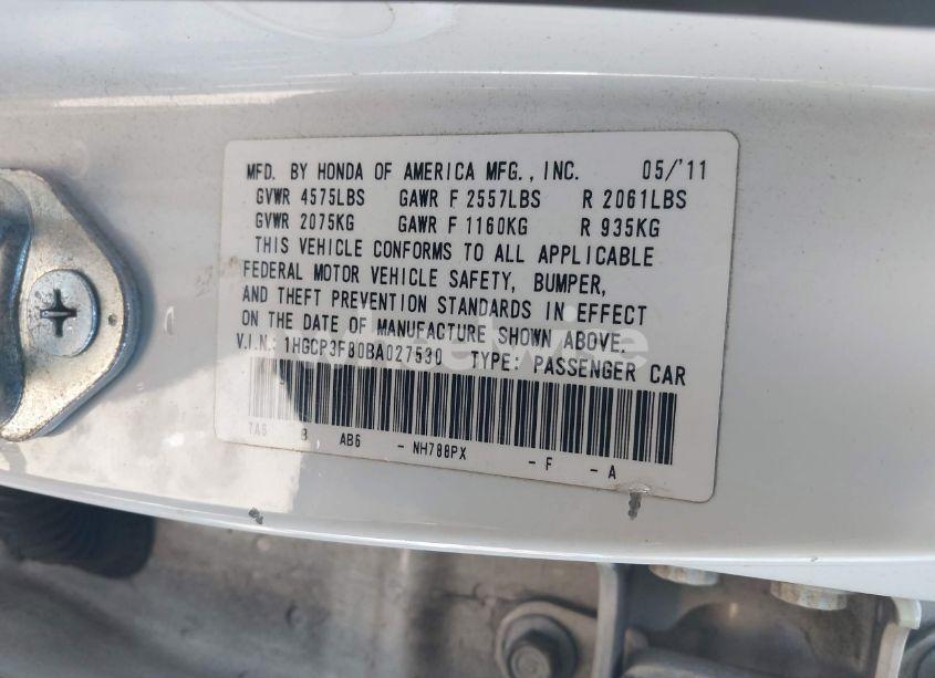 Photo 9 of 2011 Honda Accord 3.5 EX-L (VIN 1HGCP3F80BA027530)