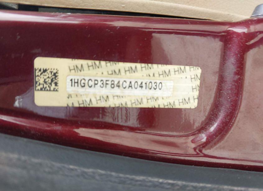 Photo 9 of 2012 Honda Accord 3.5 EX-L (VIN 1HGCP3F84CA041030)