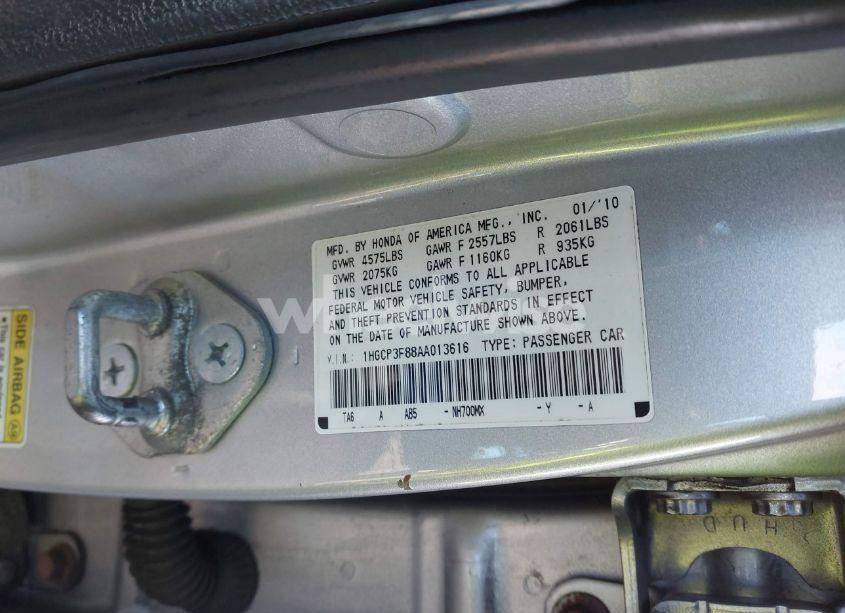 Photo 9 of 2010 Honda Accord 3.5 EX-L (VIN 1HGCP3F88AA013616)