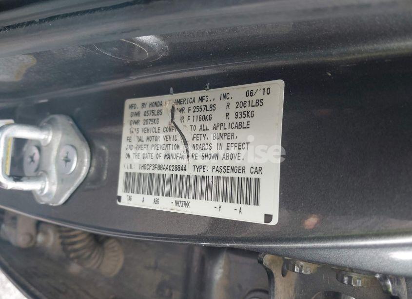 Photo 9 of 2010 Honda Accord 3.5 EX-L (VIN 1HGCP3F88AA028844)