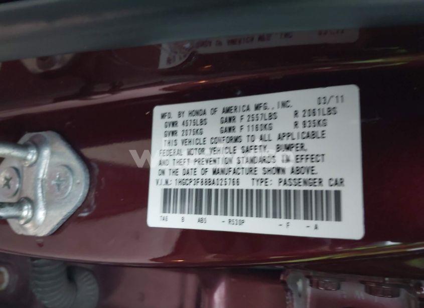 Photo 9 of 2011 Honda Accord 3.5 EX-L (VIN 1HGCP3F88BA025766)