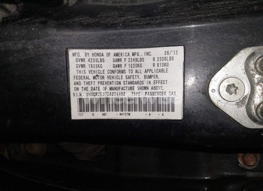 Photo 9 of 2013 Honda Accord LX (VIN 1HGCR2E37DA234462)