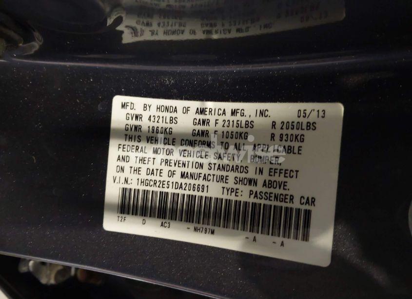 Photo 9 of 2013 Honda Accord SPORT (VIN 1HGCR2E51DA206691)