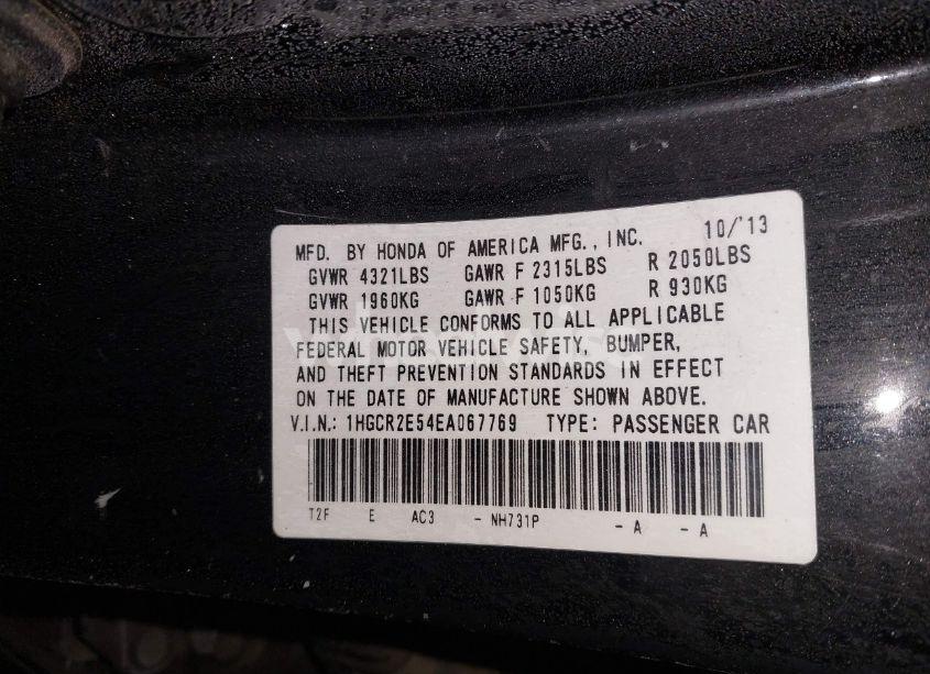 Photo 9 of 2014 Honda Accord SPORT (VIN 1HGCR2E54EA067769)