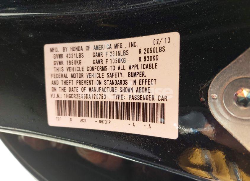 Photo 9 of 2013 Honda Accord SPORT (VIN 1HGCR2E55DA120753)