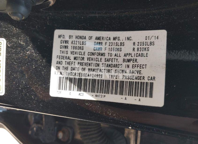Photo 9 of 2014 Honda Accord SPORT (VIN 1HGCR2E56EA134999)