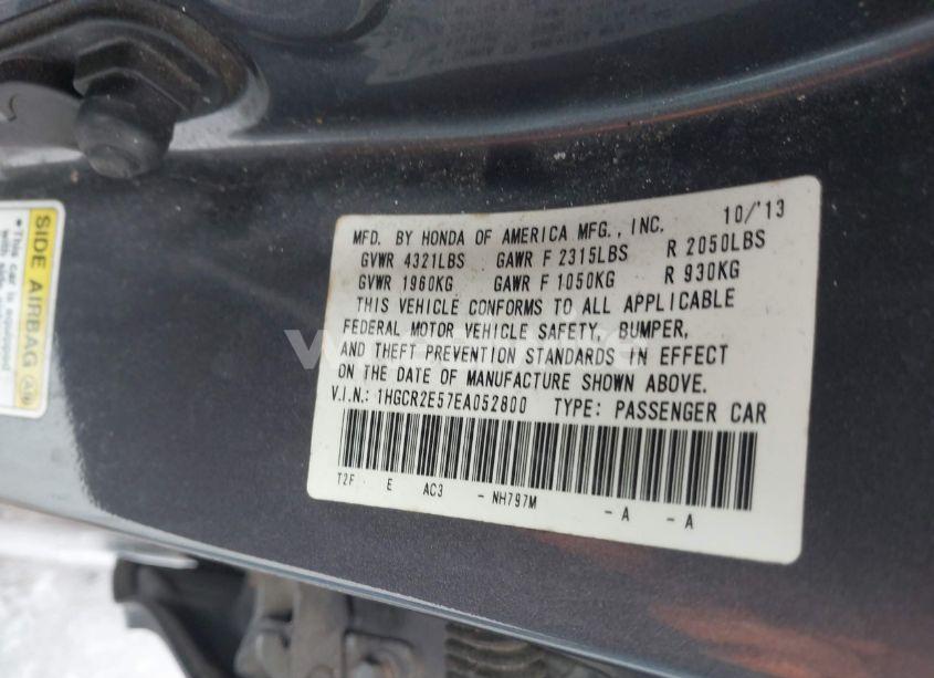 Photo 9 of 2014 Honda Accord SPORT (VIN 1HGCR2E57EA052800)