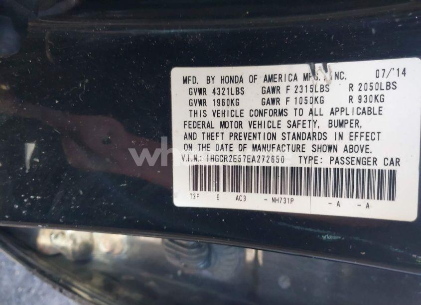 Photo 9 of 2014 Honda Accord SPORT (VIN 1HGCR2E57EA272650)