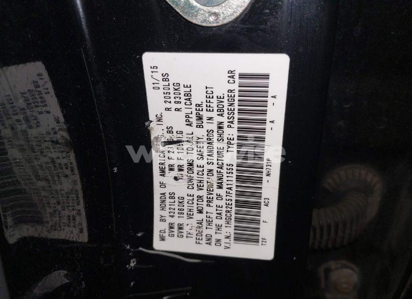 Photo 9 of 2015 Honda Accord SPORT (VIN 1HGCR2E57FA111555)