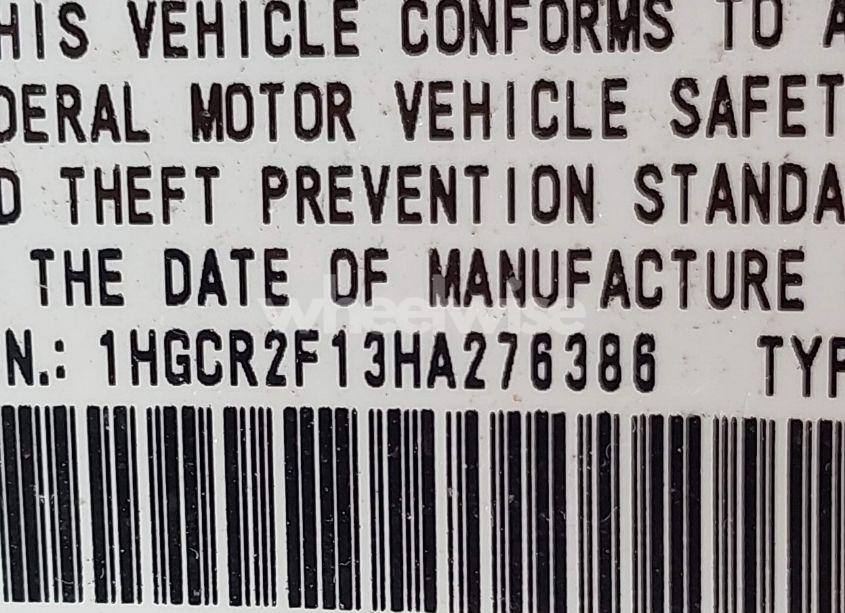 Photo 9 of 2017 Honda Accord SPORT SE (VIN 1HGCR2F13HA276386)